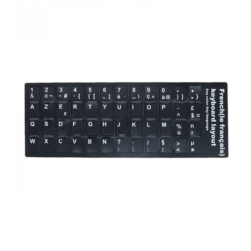 Stickers Noir Autocollants Clavier AZERTY Français Stickers Noir Autocollants Clavier AZERTY Français