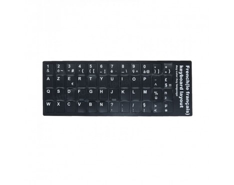 Stickers Noir Autocollants Clavier AZERTY Français